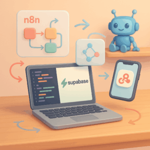 AI assistant mapping connected automation tools around an n8n workflow