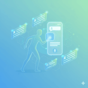 AI-assisted support ticket workflow across desktop and mobile interfaces