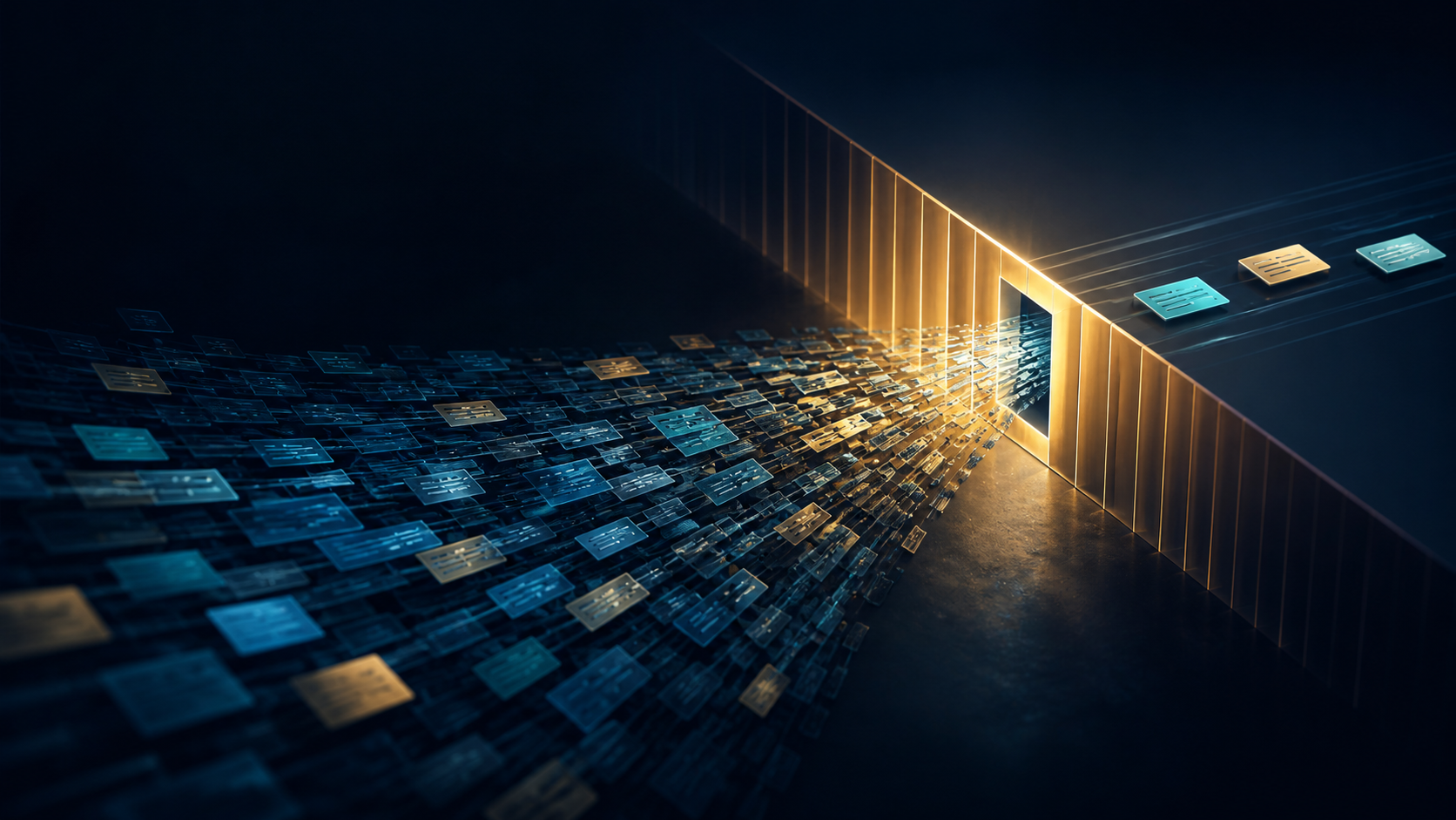 AI operations review system separating supported automatic decisions from records requiring human review